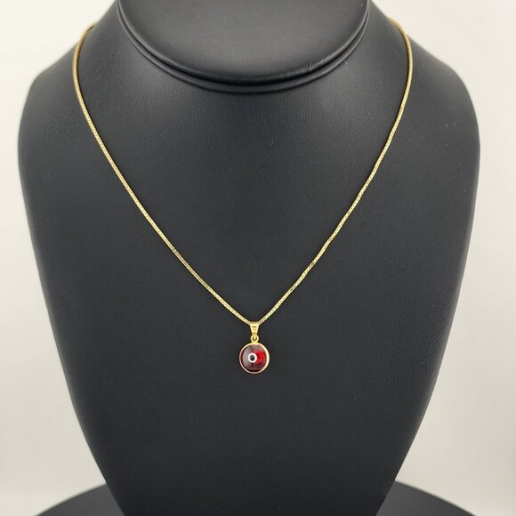 Sterling Silver 925 Evil Eye Pendant – Red Charm Necklace for Protection - Picture 3 of 10